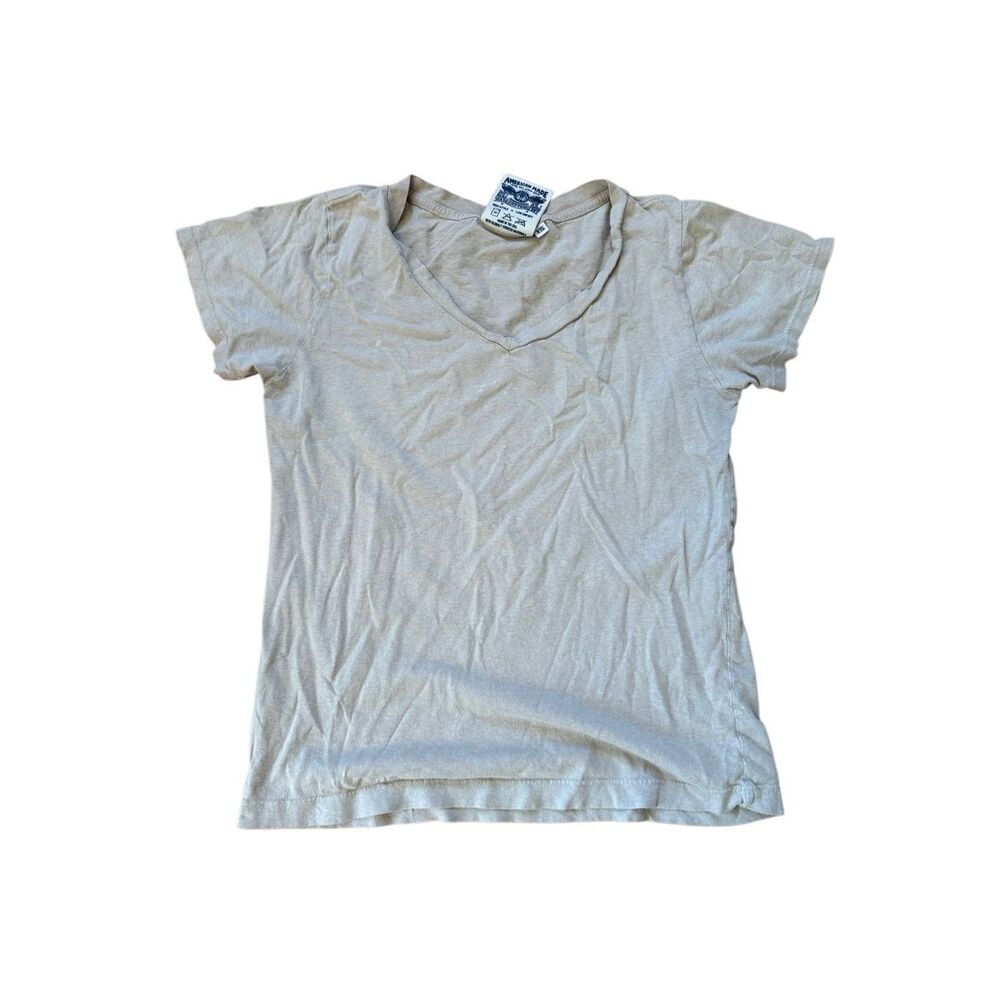 Jungmaven tan Vneck Tshirt XS organic cotton and hemp